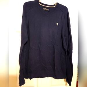 Abercrombie Navy Blue V-Neck Sweater